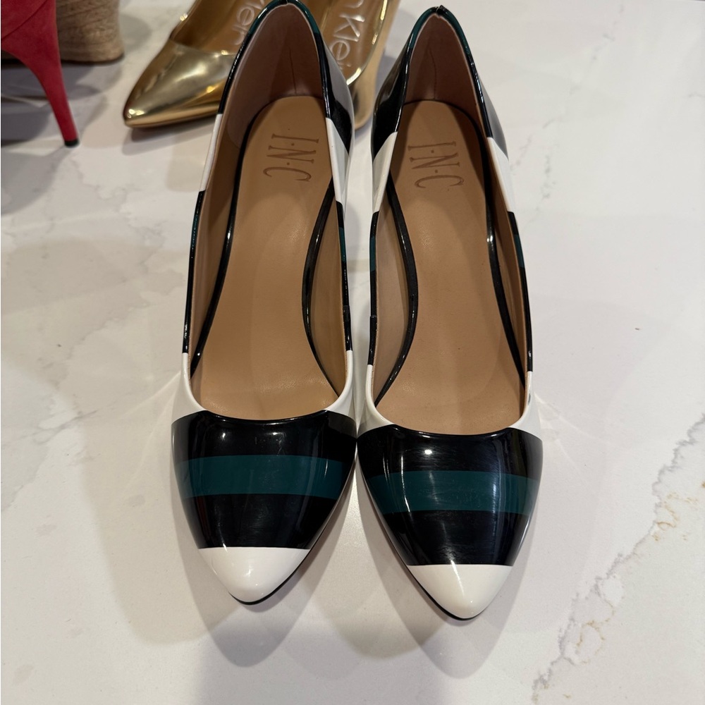 INC International Concepts Women's Black and White Heels